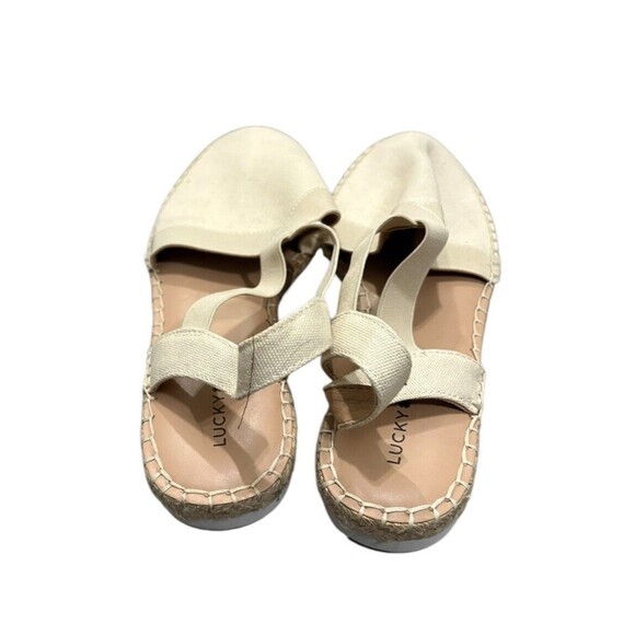 Lucky Brand Rifka Natural Canvas Slingback Espadrille‎ Shoes Flats Size 9 - Picture 4 of 7
